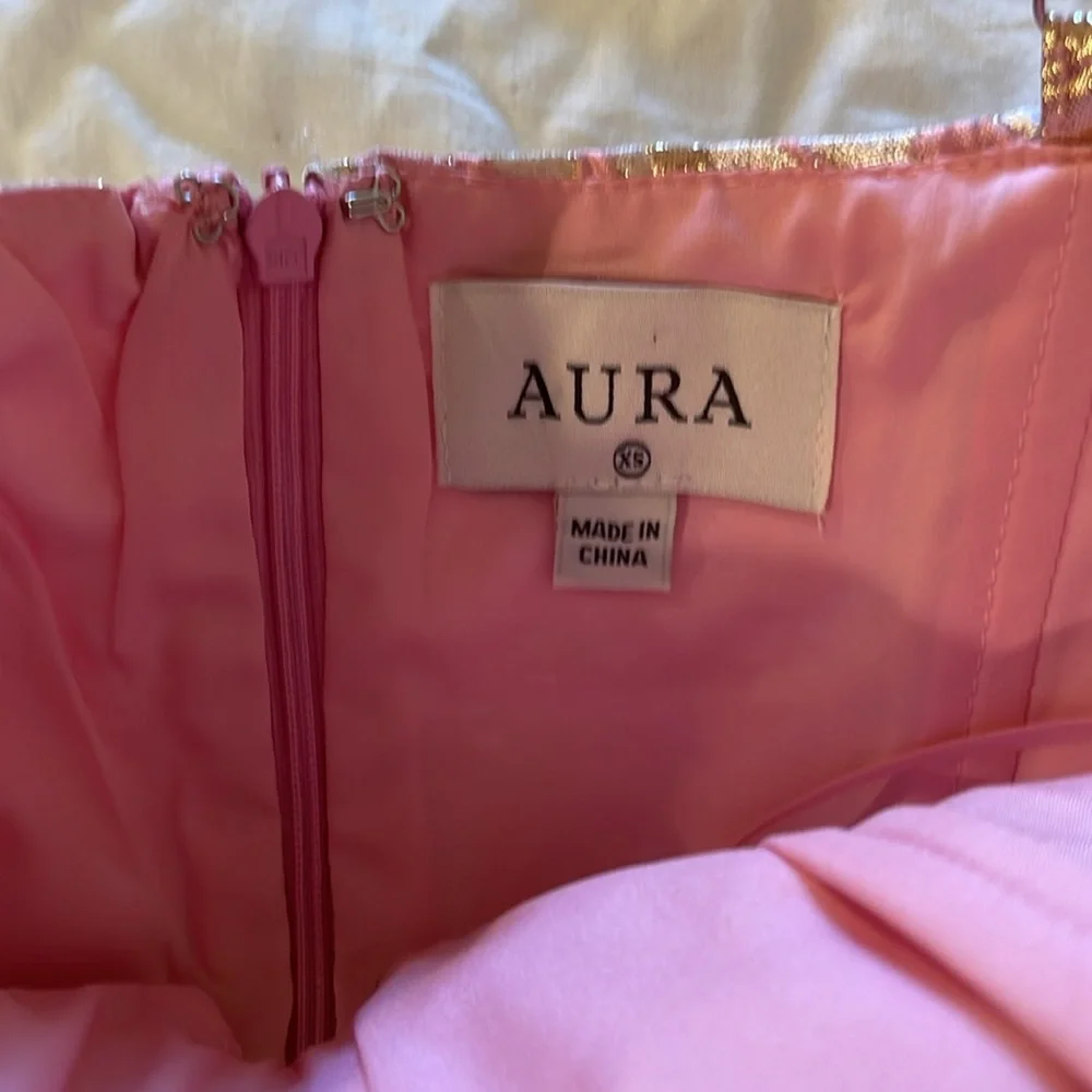 Pink and Gold Bow dress from Red Dress XS - Picture 5 of 6